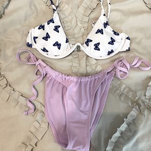 Blue butterfly and lavender bikini S